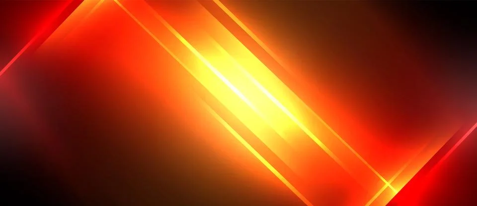 Neon dynamic diagonal light rays background. Techno digital geometric concept Stock Illustration