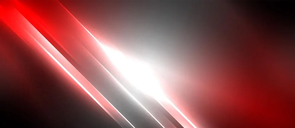 Neon dynamic diagonal light rays background. Techno digital geometric concept Stock Illustration