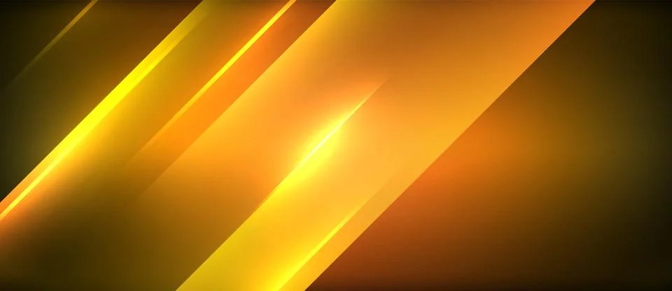 Neon dynamic diagonal light rays background. Techno digital geometric concept Illustrazione stock