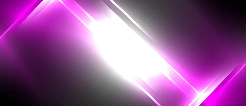Neon dynamic diagonal light rays background. Techno digital geometric concept Stock Illustration