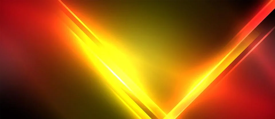 Neon dynamic diagonal light rays background. Techno digital geometric concept Illustrazione stock