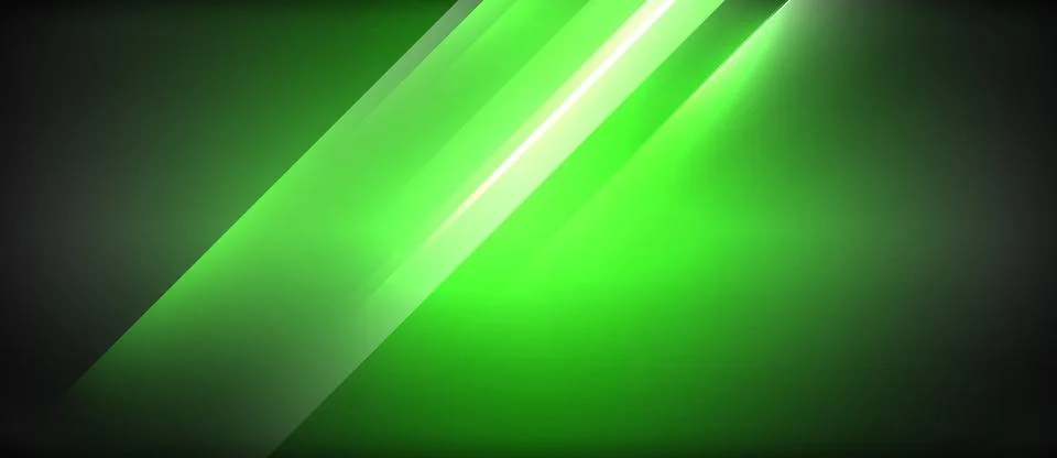 Neon dynamic diagonal light rays background. Techno digital geometric concept 스톡 일러스트