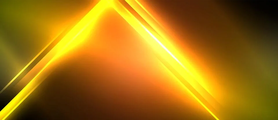 Neon dynamic diagonal light rays background. Techno digital geometric concept Stock Illustration