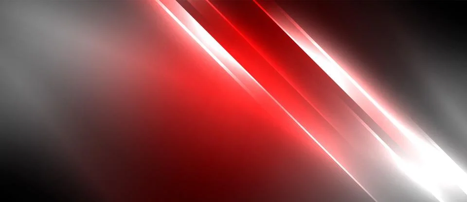 Neon dynamic diagonal light rays background. Techno digital geometric concept Stock Illustration