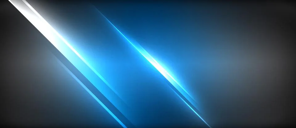 Neon dynamic diagonal light rays background. Techno digital geometric concept Illustrazione stock