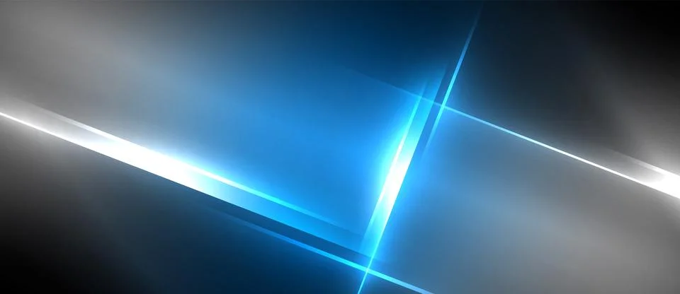 Neon dynamic diagonal light rays background. Techno digital geometric concept 스톡 일러스트