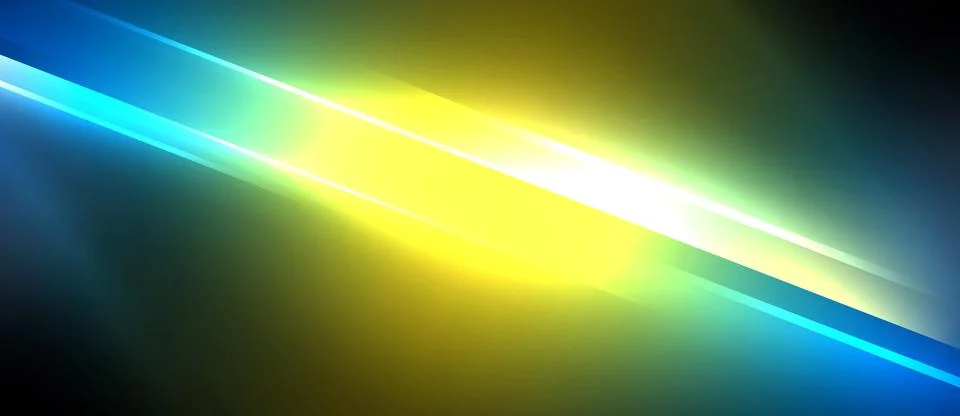 Neon dynamic diagonal light rays background. Techno digital geometric concept Stock Illustration