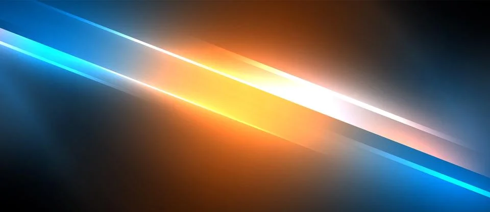 Neon dynamic diagonal light rays background. Techno digital geometric concept Stock Illustration