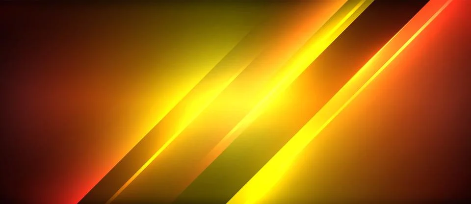 Neon dynamic diagonal light rays background. Techno digital geometric concept Ilustración de archivo