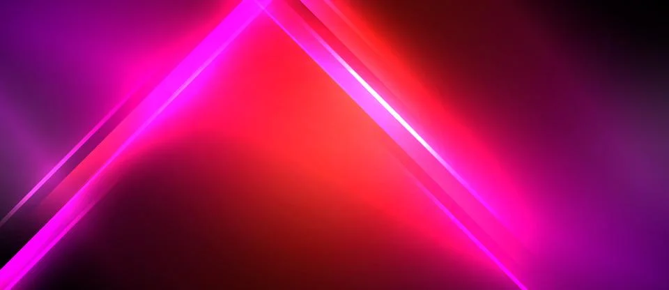 Neon dynamic diagonal light rays background. Techno digital geometric concept Stock Illustration