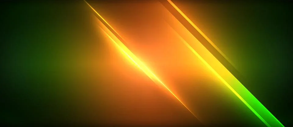 Neon dynamic diagonal light rays background. Techno digital geometric concept Stock Illustration