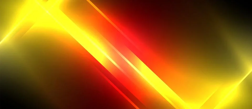 Neon dynamic diagonal light rays background. Techno digital geometric concept 스톡 일러스트