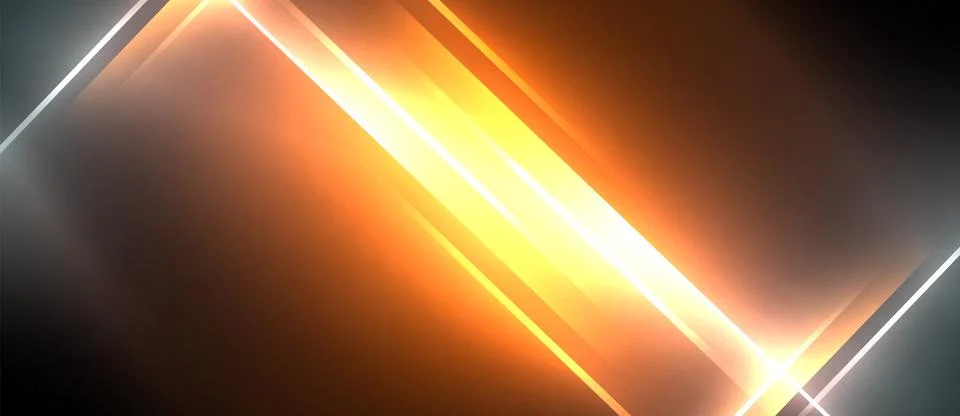 Neon dynamic diagonal light rays background. Techno digital geometric concept 스톡 일러스트