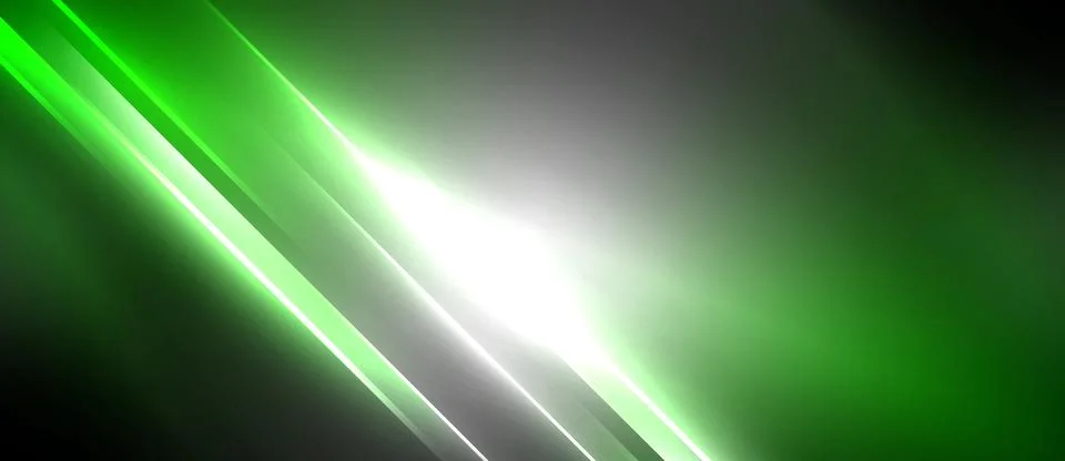Neon dynamic diagonal light rays background. Techno digital geometric concept Stock Illustration