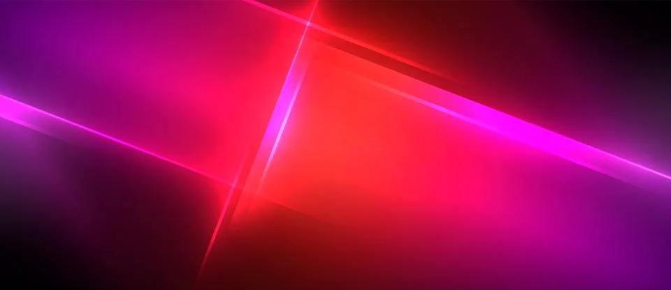 Neon dynamic diagonal light rays background. Techno digital geometric concept Stock Illustration