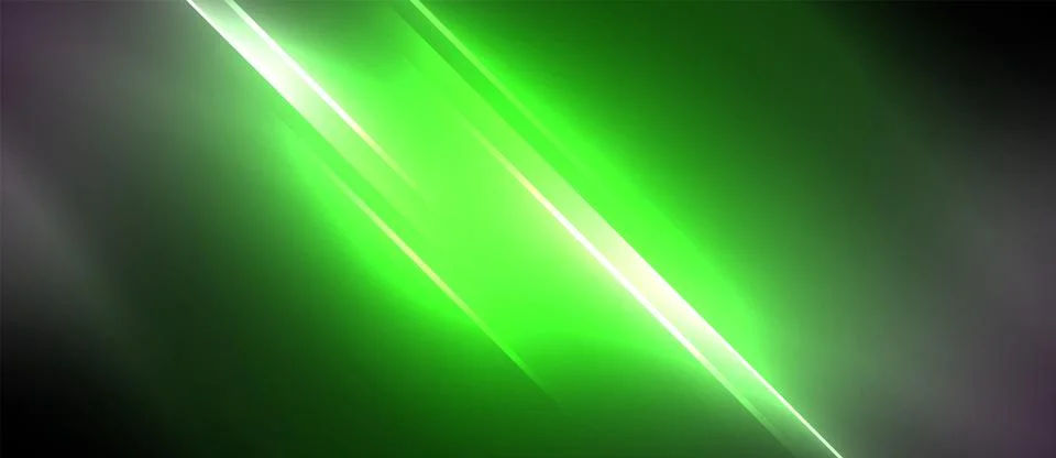 Neon dynamic diagonal light rays background. Techno digital geometric concept Stock Illustration