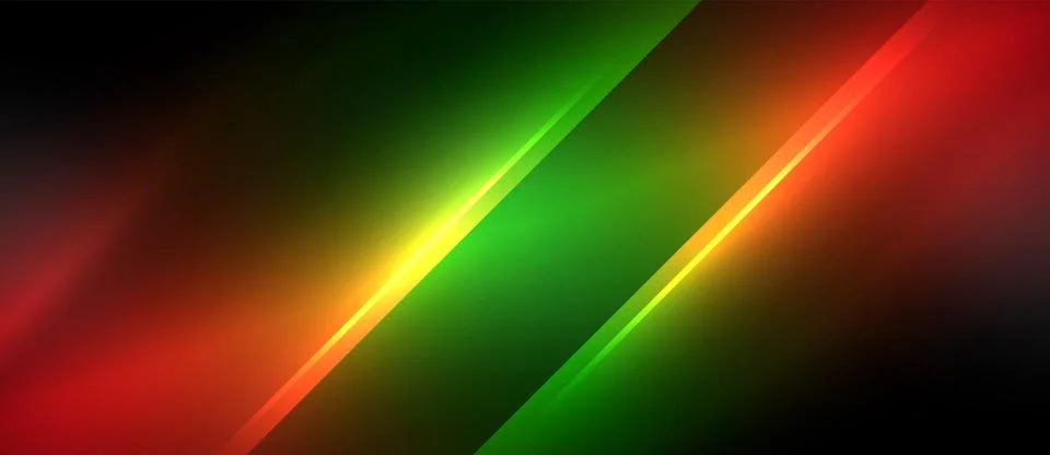 Neon dynamic diagonal light rays background. Techno digital geometric concept Stock Illustration