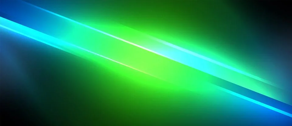Neon dynamic diagonal light rays background. Techno digital geometric concept 스톡 일러스트