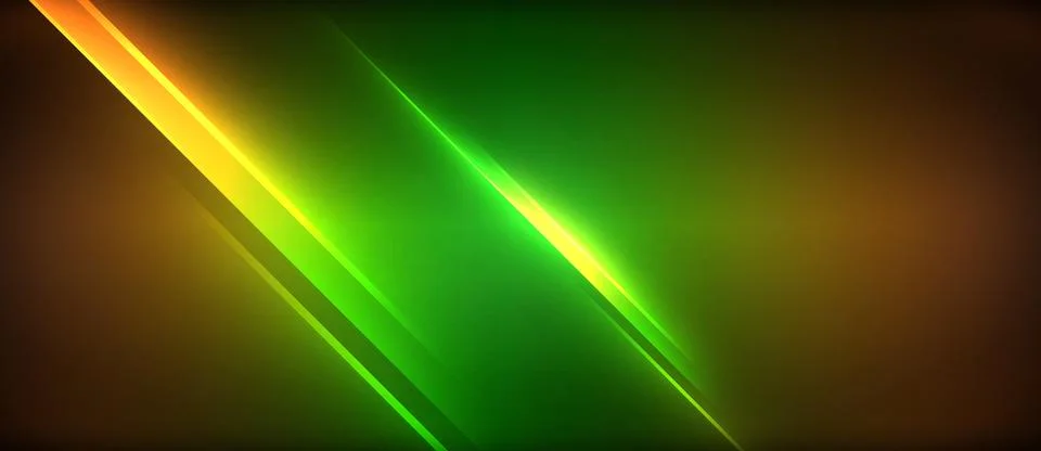 Neon dynamic diagonal light rays background. Techno digital geometric concept Stock Illustration