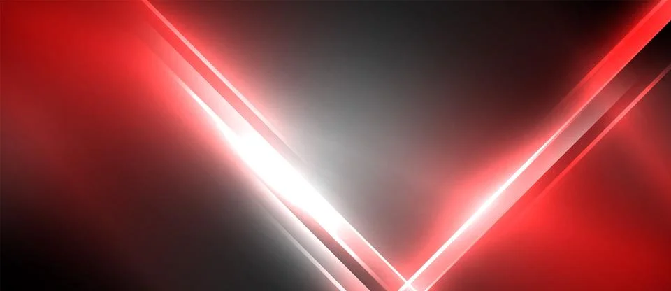 Neon dynamic diagonal light rays background. Techno digital geometric concept Ilustración de archivo