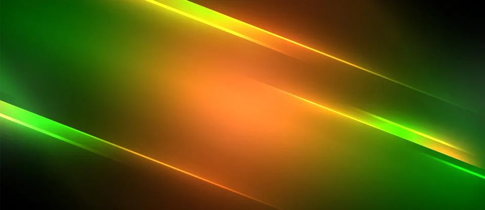 Neon dynamic diagonal light rays background. Techno digital geometric concept Stock Illustration