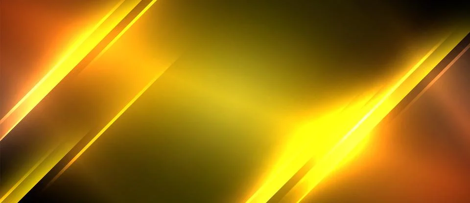 Neon dynamic diagonal light rays background. Techno digital geometric concept 스톡 일러스트