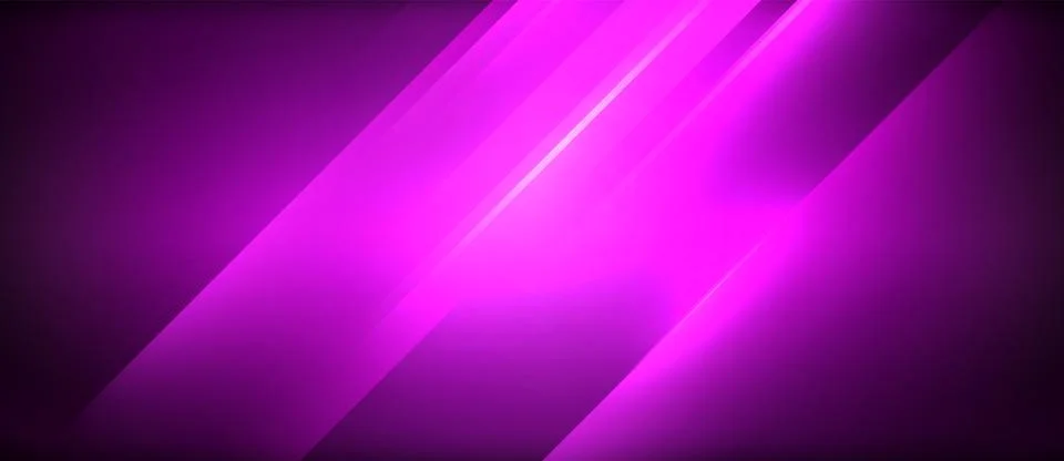 Neon dynamic diagonal light rays background. Techno digital geometric concept Stock Illustration