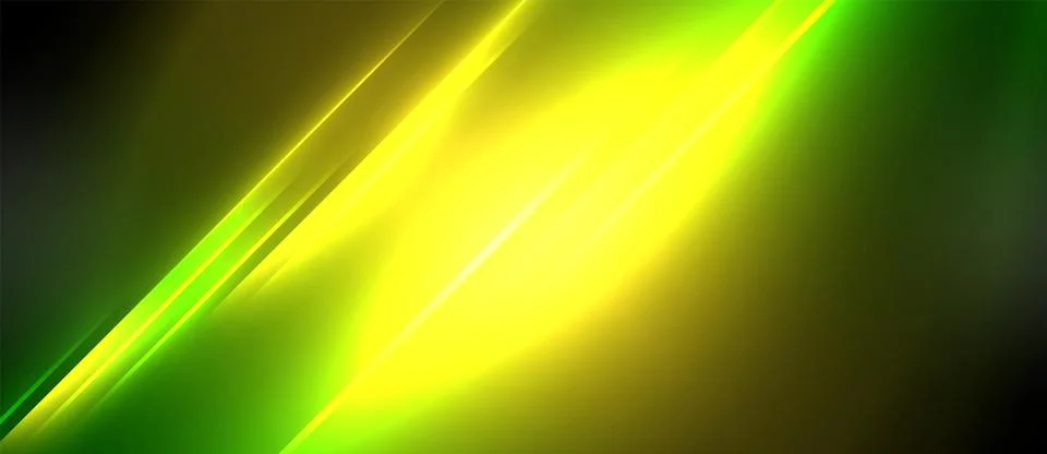 Neon dynamic diagonal light rays background. Techno digital geometric concept 스톡 일러스트