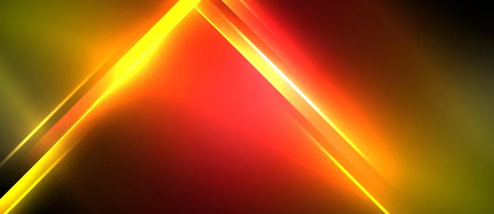 Neon dynamic diagonal light rays background. Techno digital geometric concept Stock Illustration