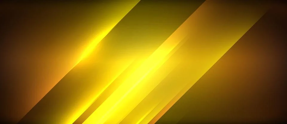 Neon dynamic diagonal light rays background. Techno digital geometric concept Stock Illustration