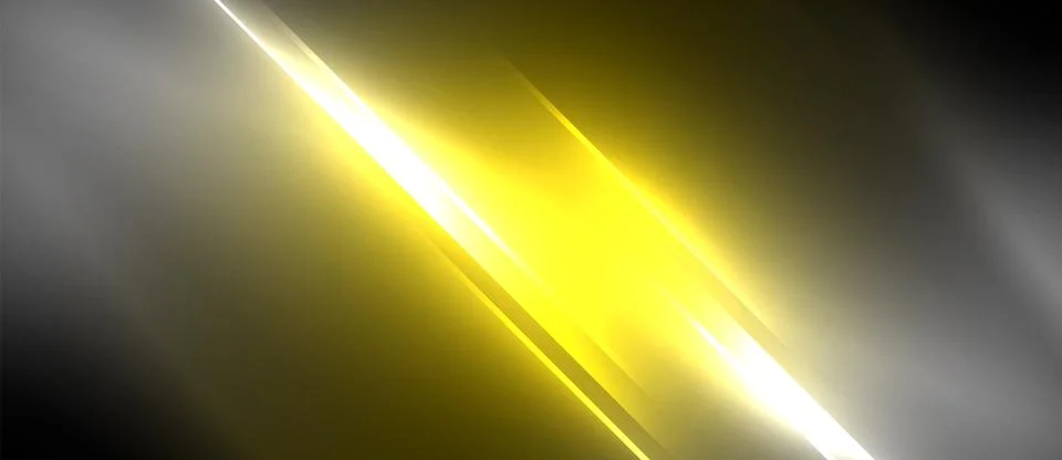 Neon dynamic diagonal light rays background. Techno digital geometric concept Stock Illustration