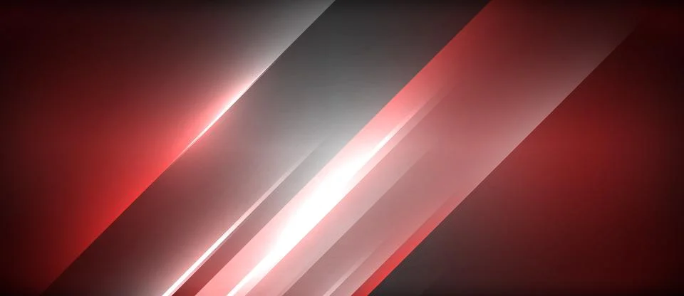 Neon dynamic diagonal light rays background. Techno digital geometric concept Stock Illustration