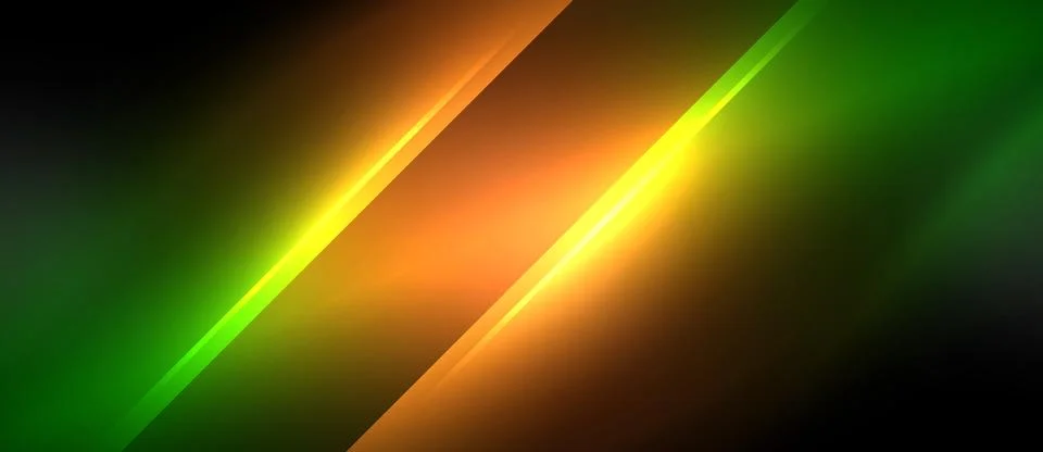 Neon dynamic diagonal light rays background. Techno digital geometric concept 스톡 일러스트