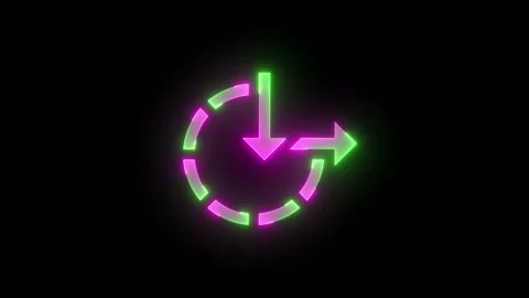 Neon easeofaccess icon green pink color glowing animation black background Stock Footage 265995271