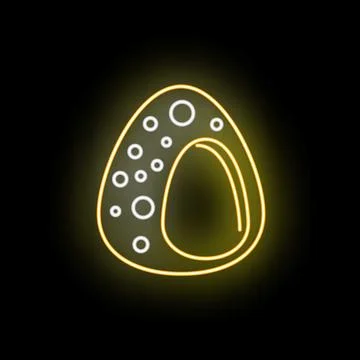 Neon easter egg decoration glowing in the dark Stock Illustration