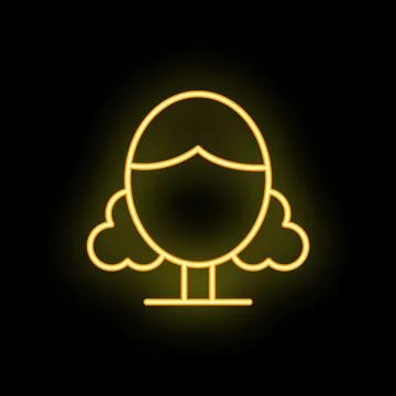 Neon easter egg glowing on dark background Stock Illustration