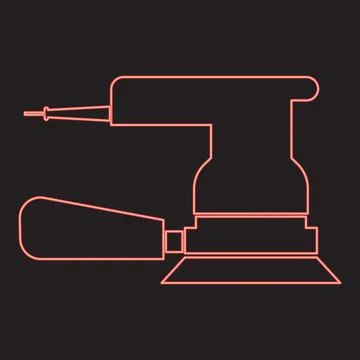 Neon eccentric grinder red color vector illustration image flat style Stock Illustration