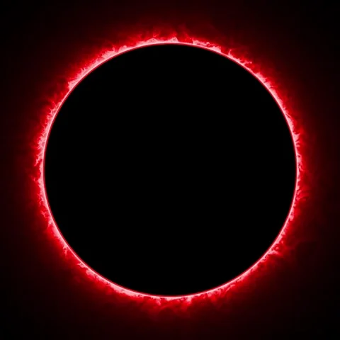 Neon eclipse moon circle portal ring Loop animation on black background. Neon ci Vídeo Stock 318782501