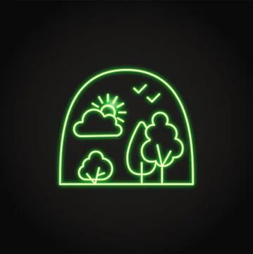 Neon ecosystem and environment icon in line style Stock Illustration