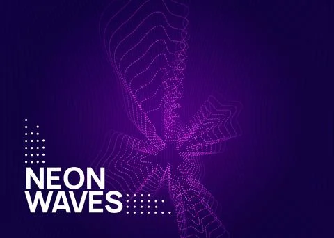 Neon edm flyer. Electro trance music. Techno dj party. Electroni Stock Illustration
