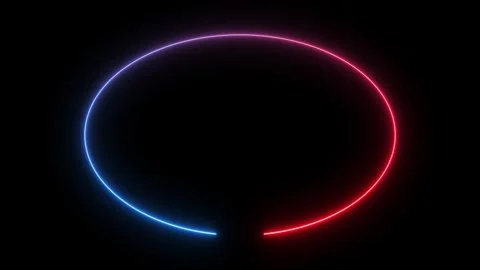 Neon effect circle frame Loop background 4K animation video. Stock Footage 313727297