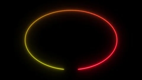 Neon effect circle frame Loop background 4K animation video. Stock Footage 314923468