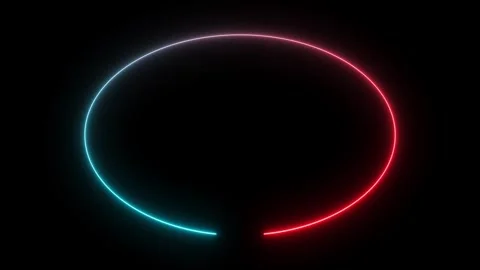 Neon effect circle frame Loop background 4K animation video. Stock Footage 314923499