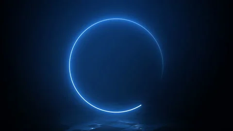 Neon effect circle motion looping.Abstract background video looping Stock-Footage 196685184