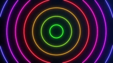 Neon effect circle wave motion looping. Abstract background video looping. Stock-Footage 154644765