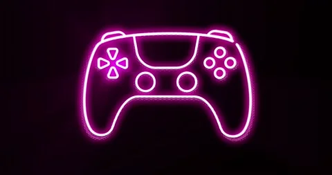 Neon effect gamepad Icon Stock Footage 164748738