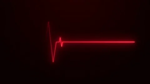 Neon effect heartbeat line seamless looping video. Stock-Footage 154422904