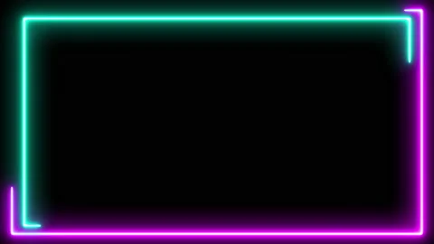 Neon effect rectangle frame Loop background 4K Stock Footage 201483617