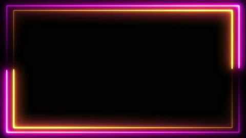 Neon effect rectangle frame Loop background 4K Stock Footage 201484298