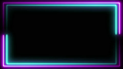 Neon effect rectangle frame Loop background 4K Stock Footage 201484387